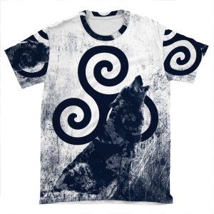Triskele And Wolf AOP T-shirt Tee