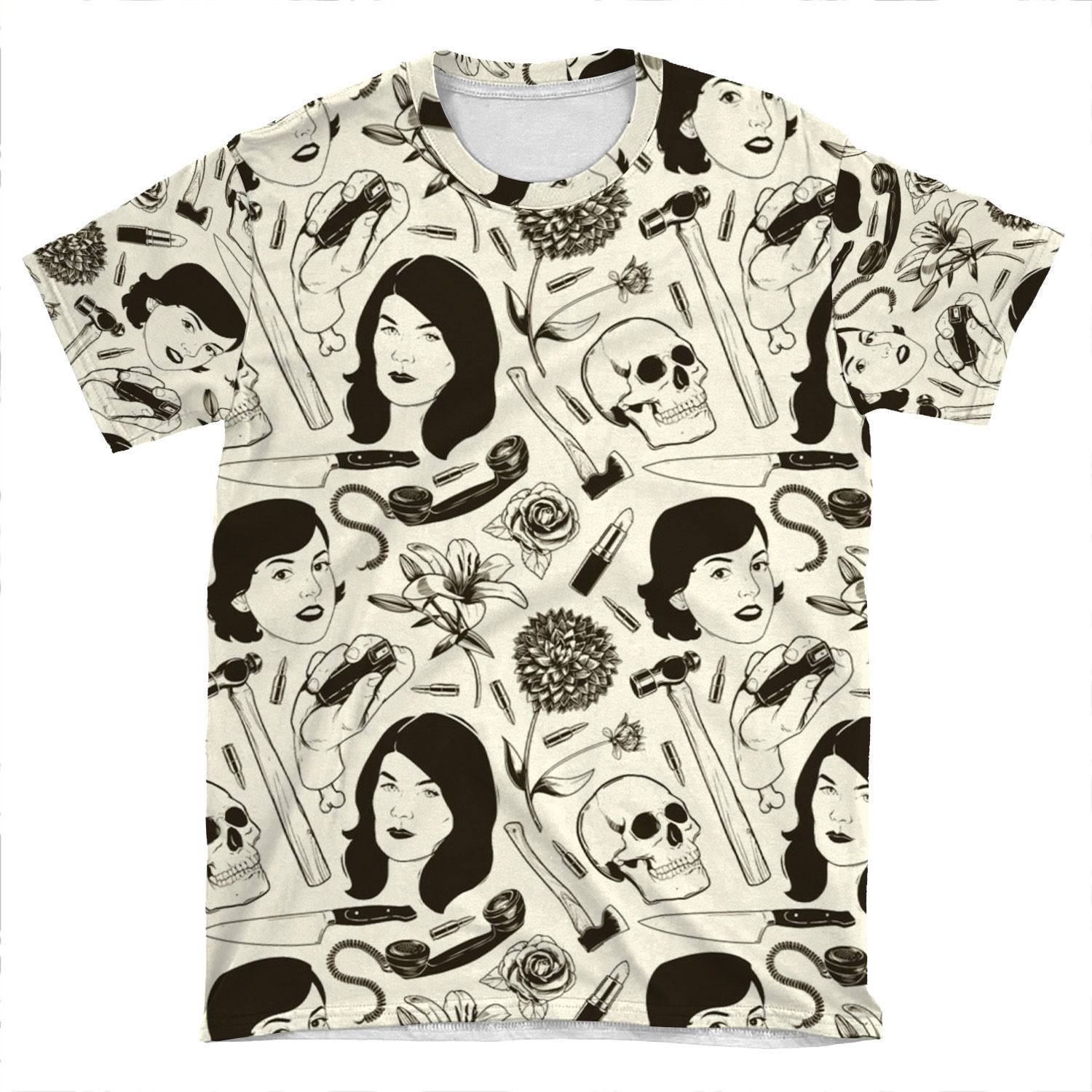 True Crime Pattern AOP T-shirt Tee