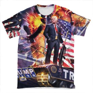 Trump On A Tank AOP T-shirt Tee