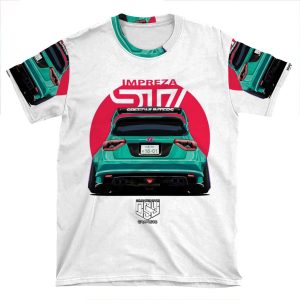 Turquoise Impreza Wrx Sti AOP T-shirt Tee