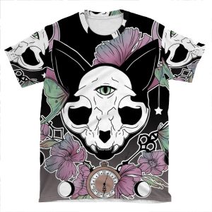 Twilight -- Skull Cat AOP T-shirt Tee