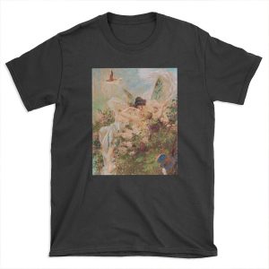 Two Fairies Embracing in a Landscape with a Swan // Hans Zatzka T-shirt Tee