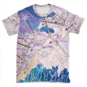 Unicorns In The Sea AOP T-shirt Tee