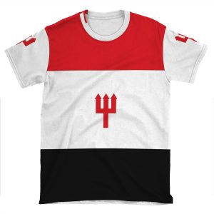 United Trident - Red, White And Black AOP T-shirt Tee