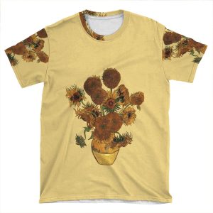Van Gogh Sun Flowers Grunge AOP T-shirt Tee