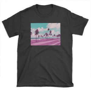 Vaporwave Sea Side Road T-shirt Tee