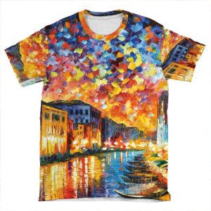 Venice - Grand Canal - Leonid Afremov Cityscape AOP T-shirt Tee