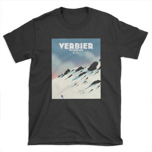 Verbier Switzerland ski poster T-shirt Tee