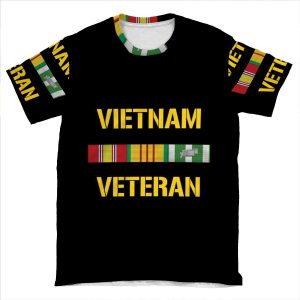 Vietnam Veteran Ribbon Bar AOP T-shirt Tee