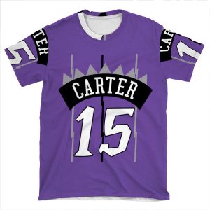 Vince Carter Throwback Raptors Jersey AOP T-shirt Tee