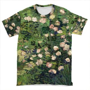 Vincent Van Gogh - Roses, 1889 AOP T-shirt Tee