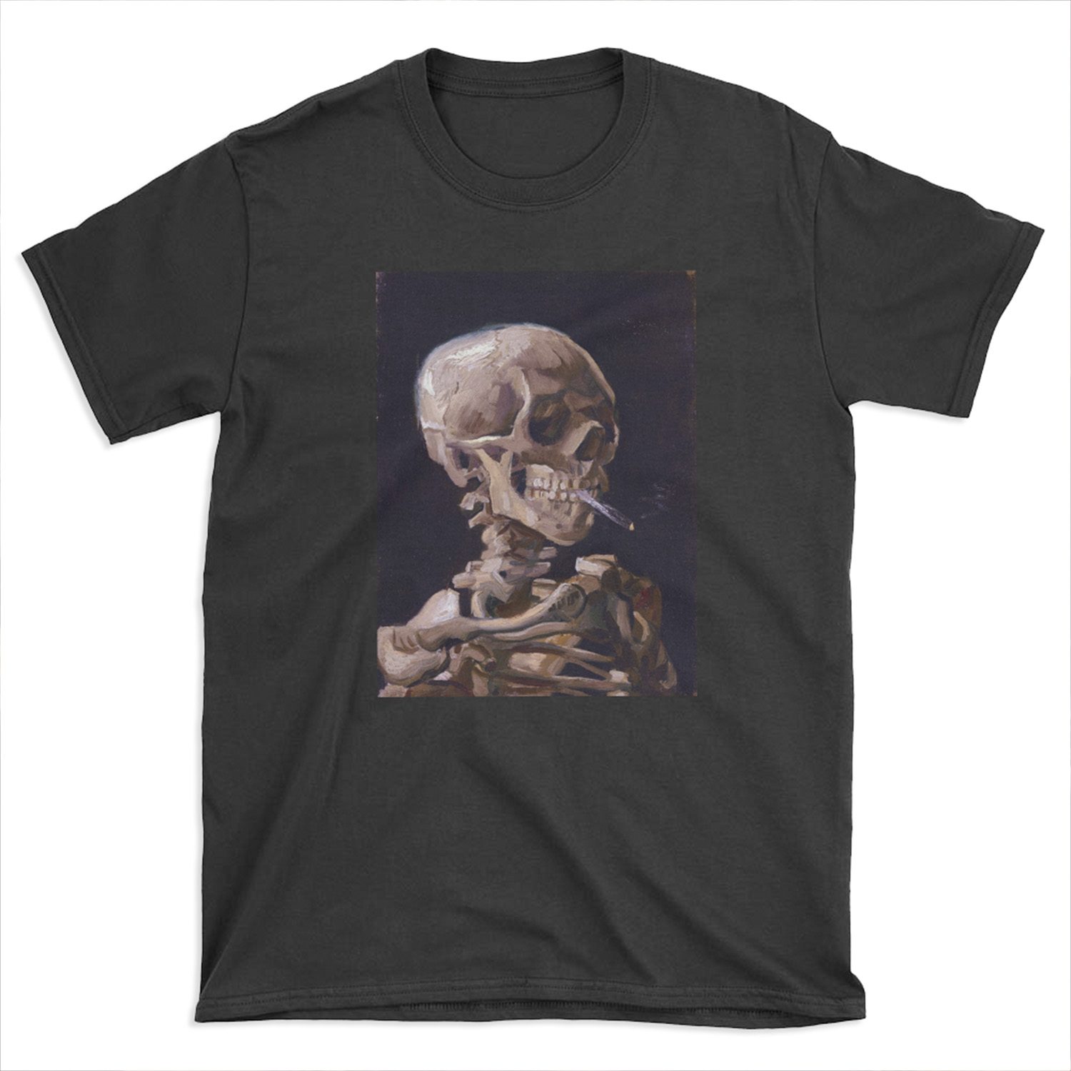 Vincent Van Gogh - Skull with Burning Cigarette (new color edit) T-shirt Tee