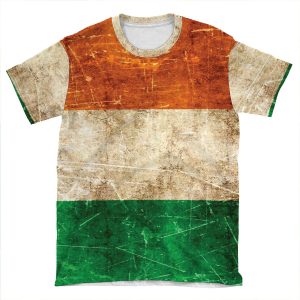 Vintage Aged And Scratched Irish Flag AOP T-shirt Tee