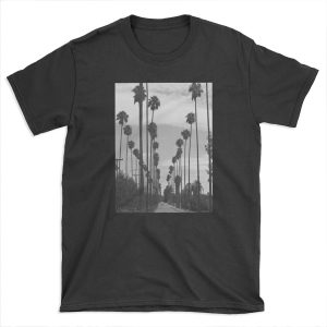 Vintage Black & White California Palm Trees Photo T-shirt Tee