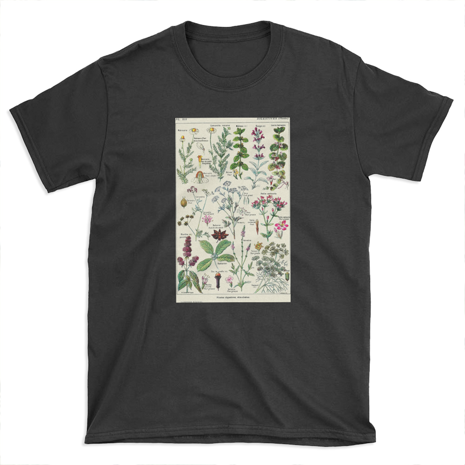 Vintage Digestive Plants Larousse Print Adolphe Millot T-shirt Tee