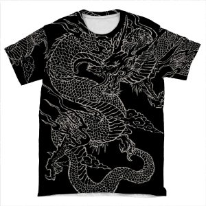 Vintage Dragon AOP T-shirt Tee