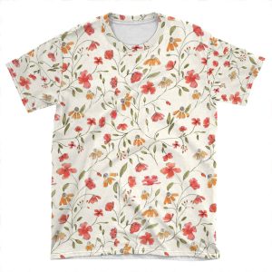 Vintage Floral Print AOP T-shirt Tee