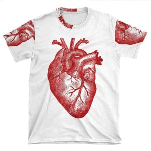 Vintage Heart Anatomy AOP T-shirt Tee