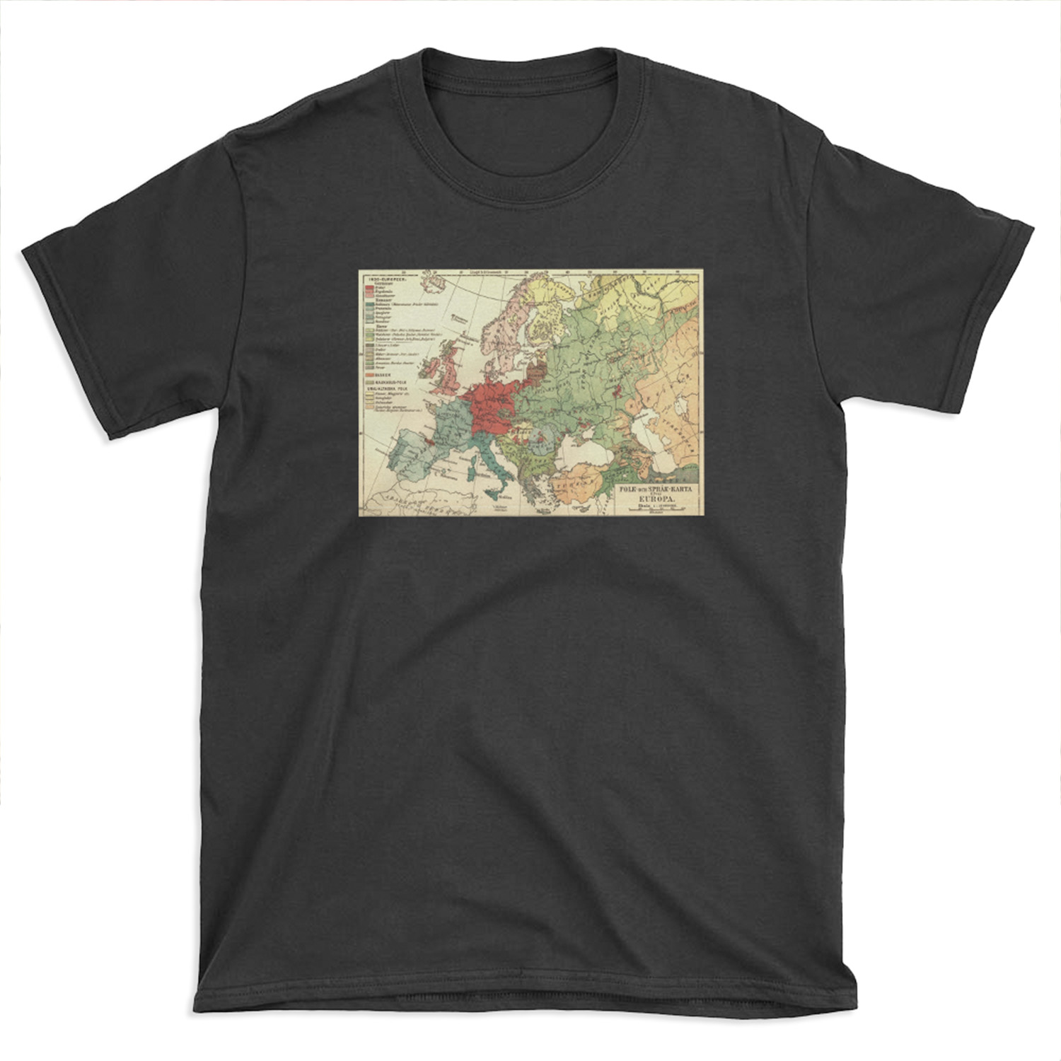 Vintage Linguistic Map of Europe (1907) T-shirt Tee
