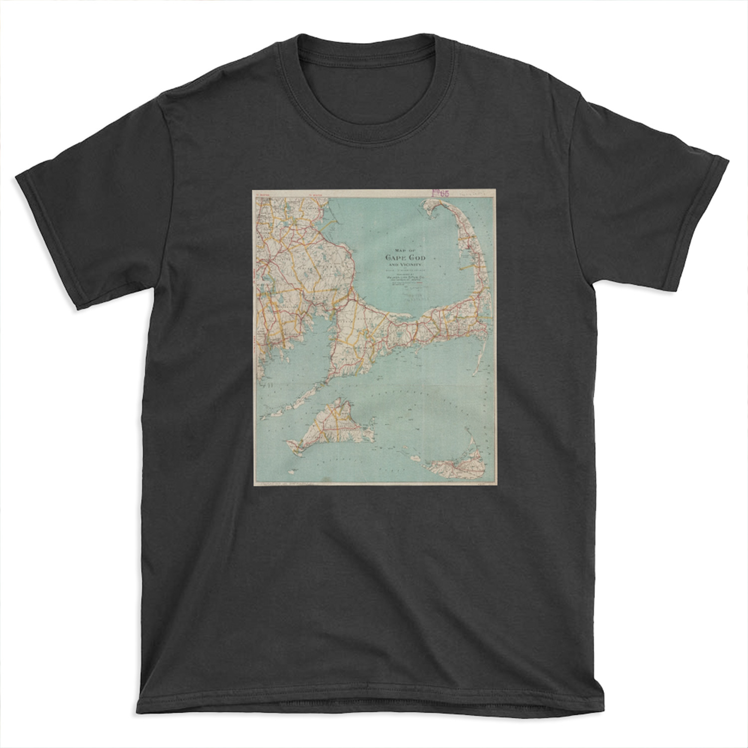 Vintage Map of Cape Cod (1917) T-shirt Tee