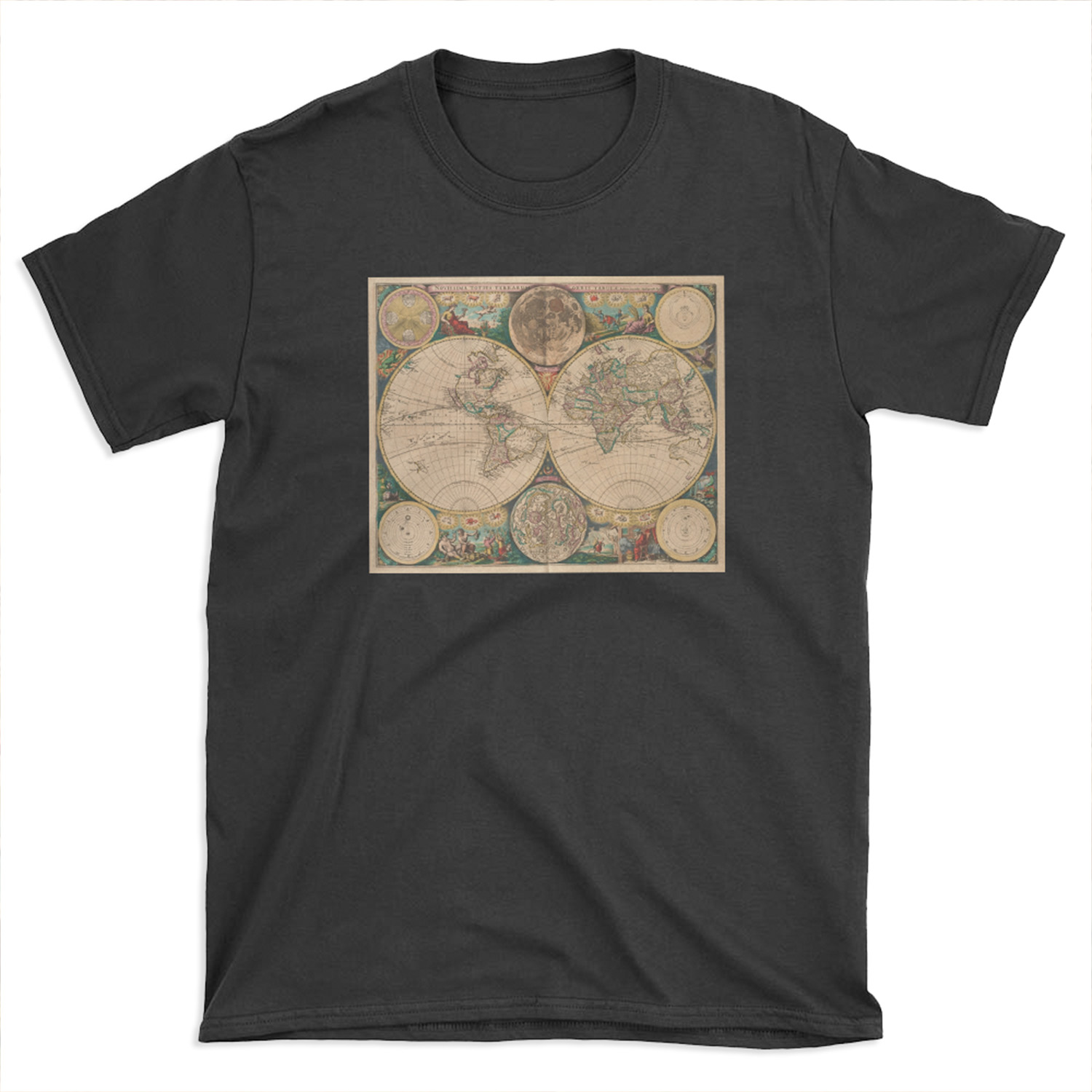 Vintage Map of The World (1672) 2 T-shirt Tee