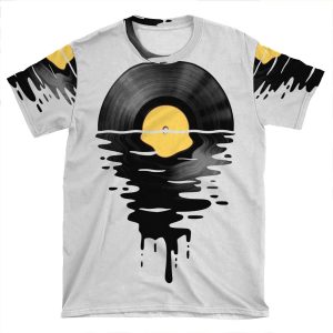 Vinyl Lp Music Record Sunset Yellow AOP T-shirt Tee