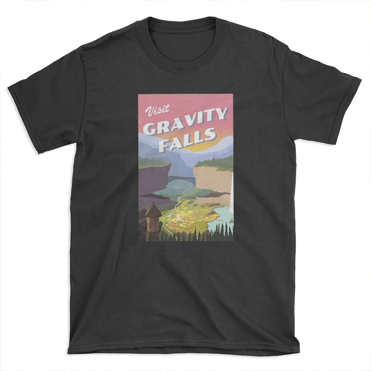 Visit Gravity Falls Postcard T-shirt Tee
