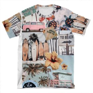 Vsco Beach Collage AOP T-shirt Tee