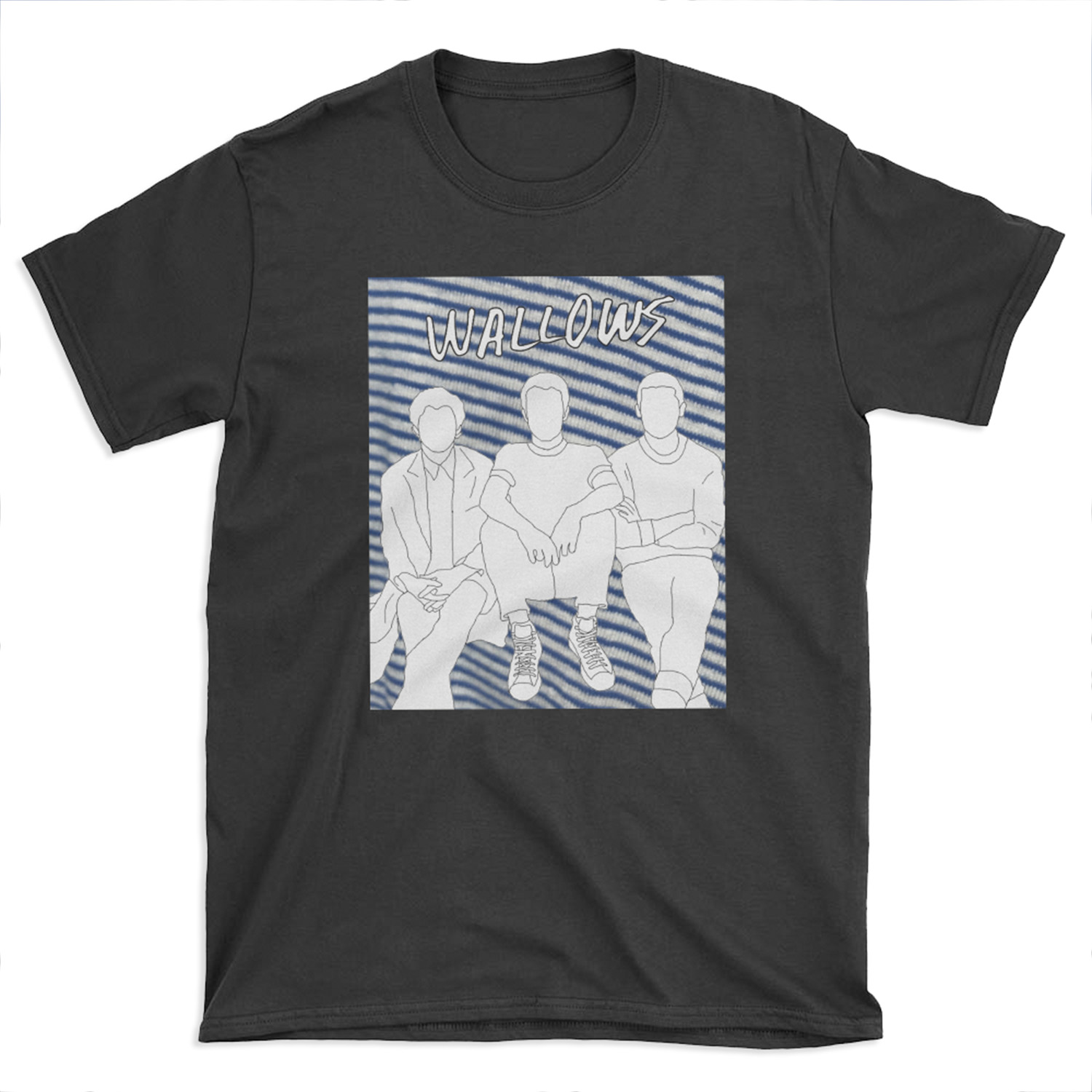 Wallows Outline with Nothing Happens Background T-shirt Tee