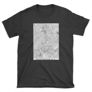 Washington D.C. White Map T-shirt Tee