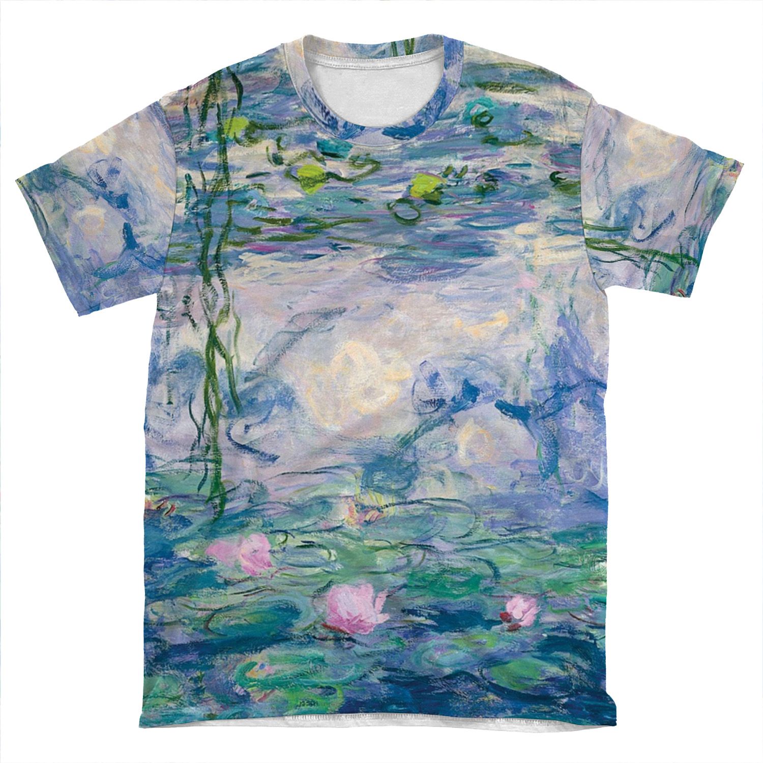 Water Lilies Claude Monet Fine Art AOP T-shirt Tee