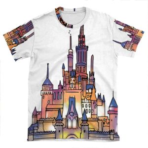 Watercolor Castle AOP T-shirt Tee