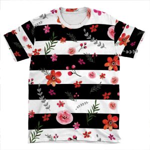 Watercolor Floral Pattern 2 AOP T-shirt Tee