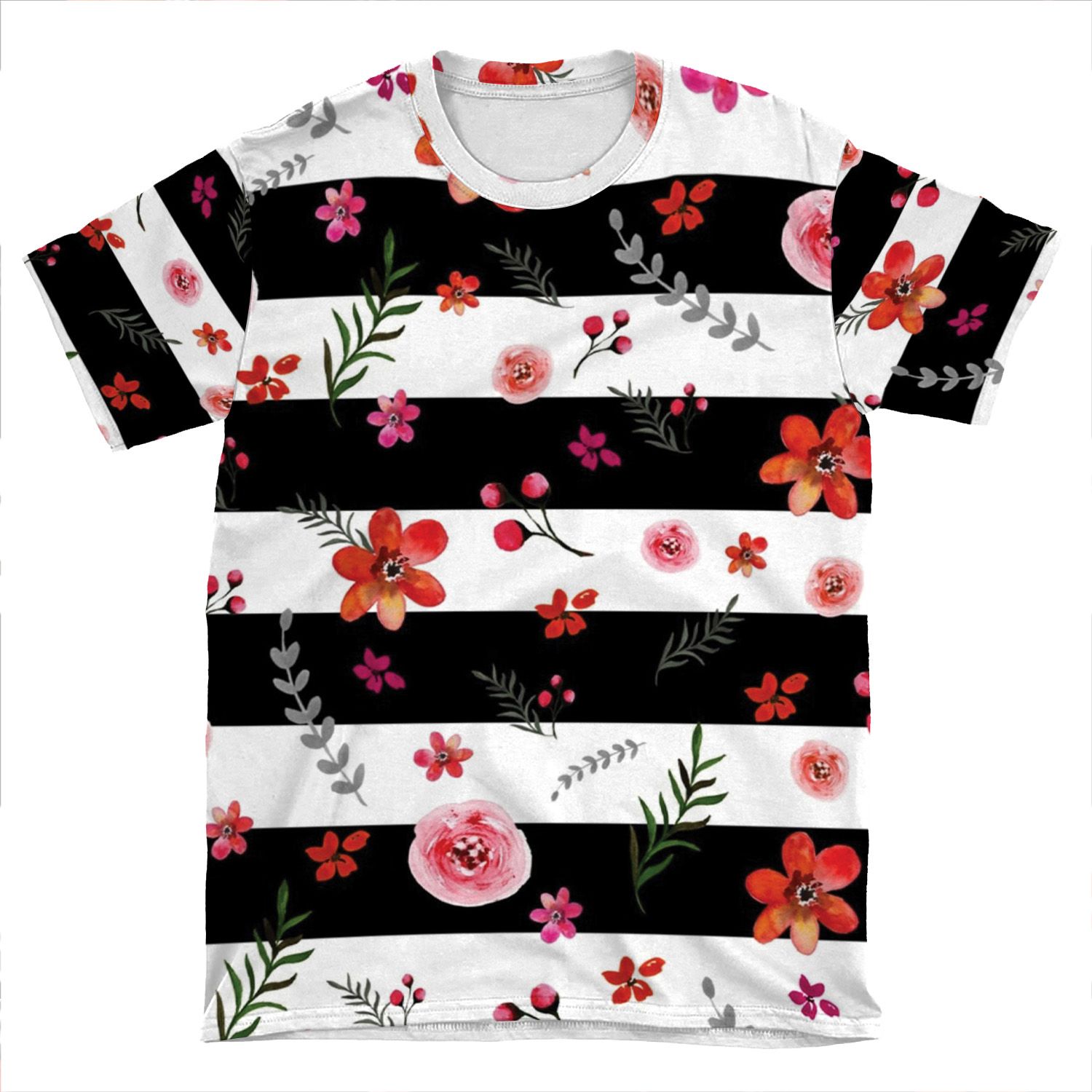 Watercolor Floral Pattern 2 AOP T-shirt Tee