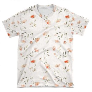 Watercolor Floral Pattern AOP T-shirt Tee