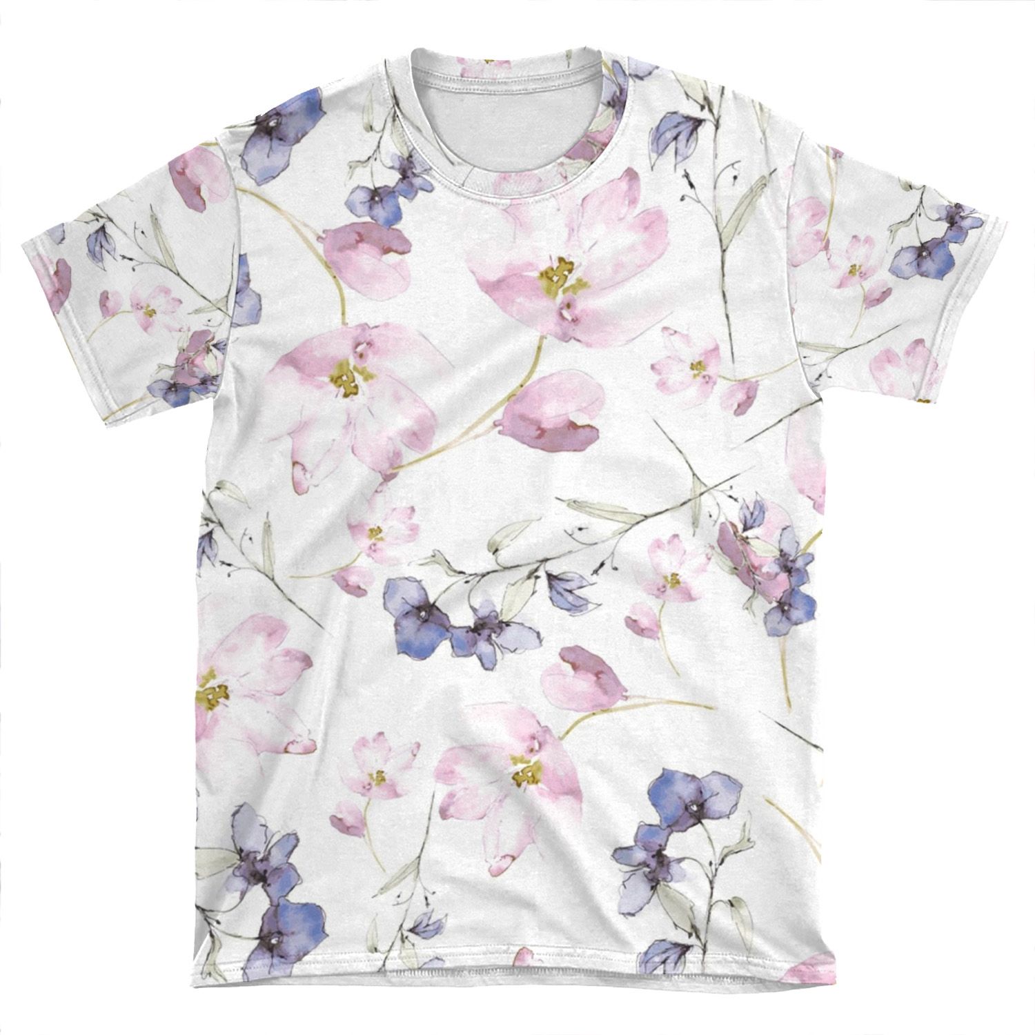 Watercolor Flowers AOP T-shirt Tee
