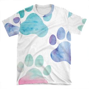 Watercolor Paw Print Trio AOP T-shirt Tee