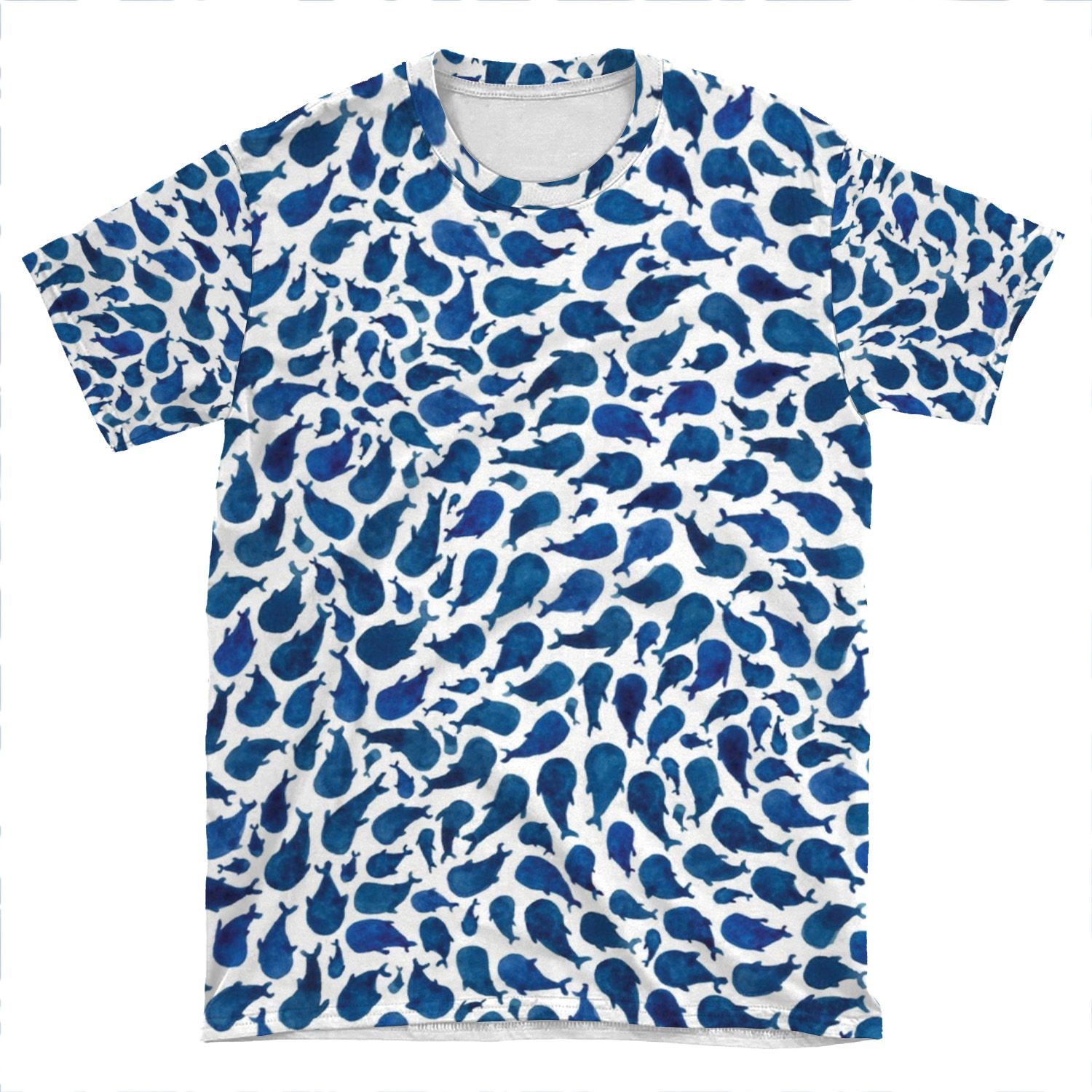 Watercolour Blue Whales AOP T-shirt Tee