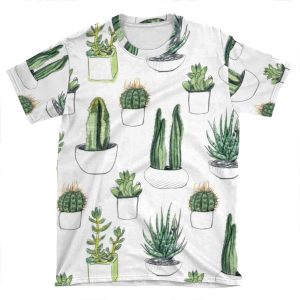 Watercolour Cacti & Succulents AOP T-shirt Tee