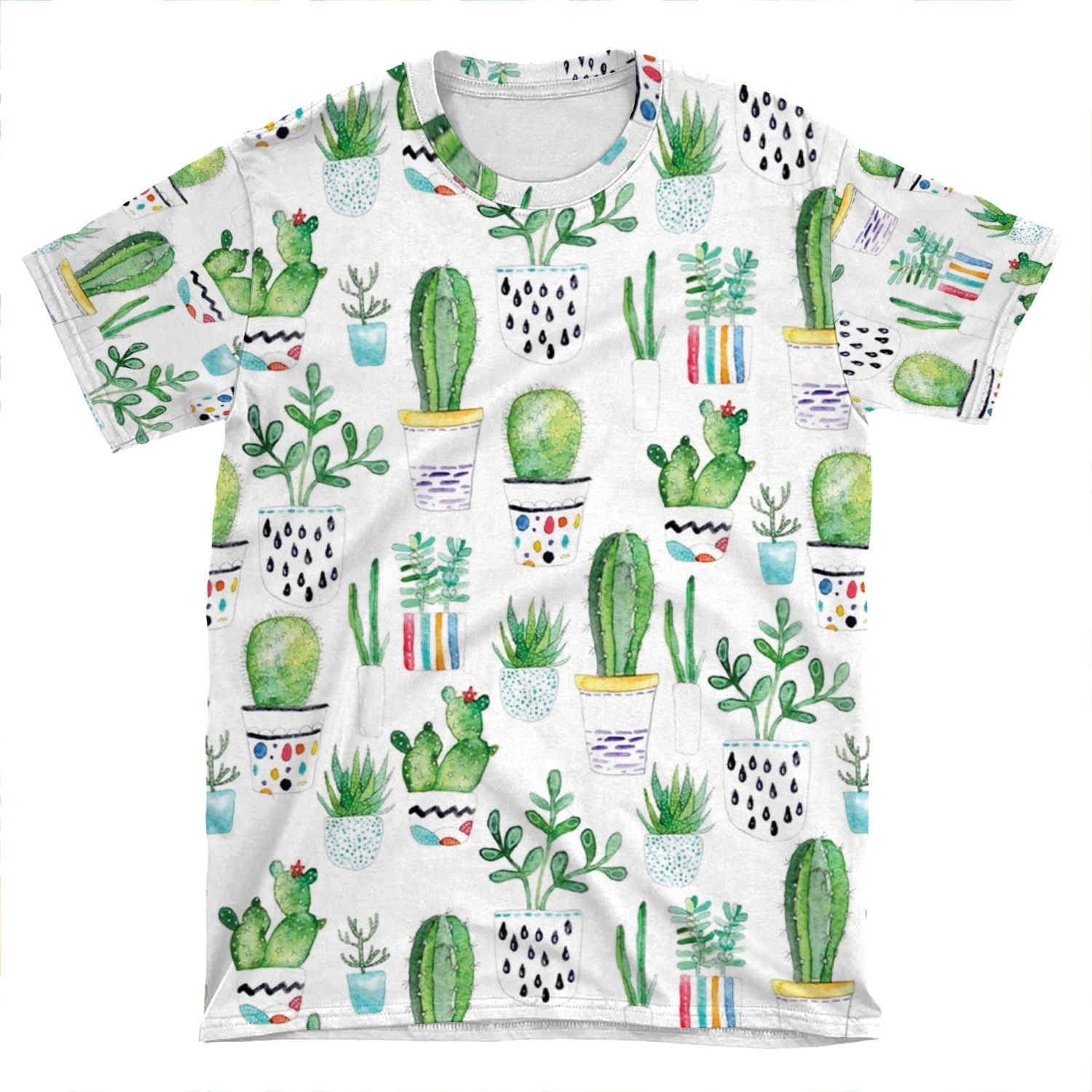 Watercolour Succulents AOP T-shirt Tee