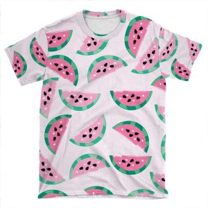 Watermelon Vibrant And Pastel Pattern AOP T-shirt Tee