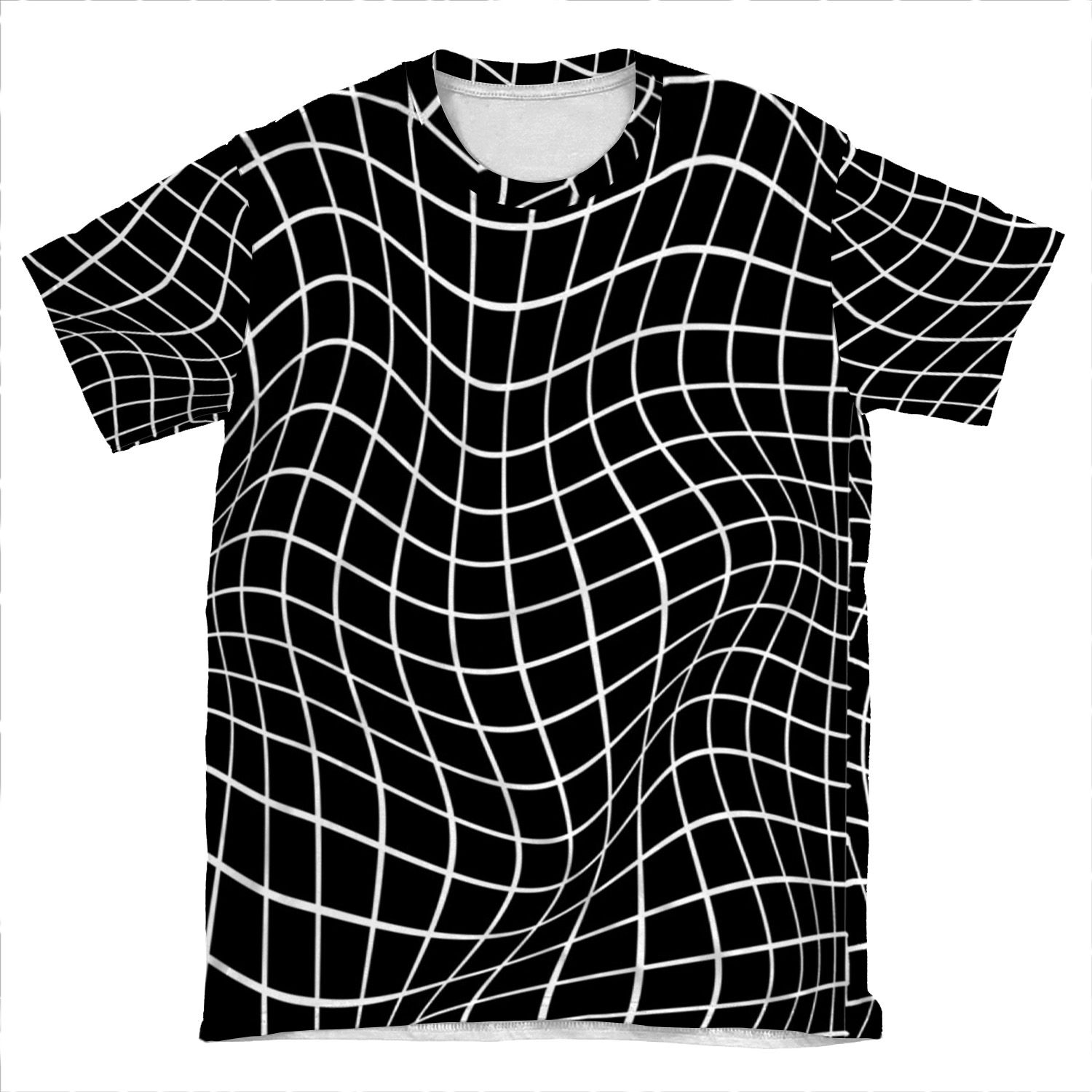 Wavy Grid AOP T-shirt Tee