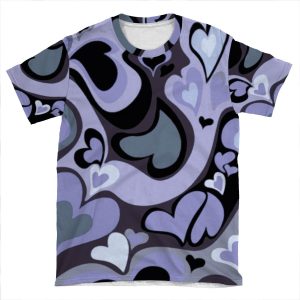 Wf Inspired Indigo Hearts Case AOP T-shirt Tee
