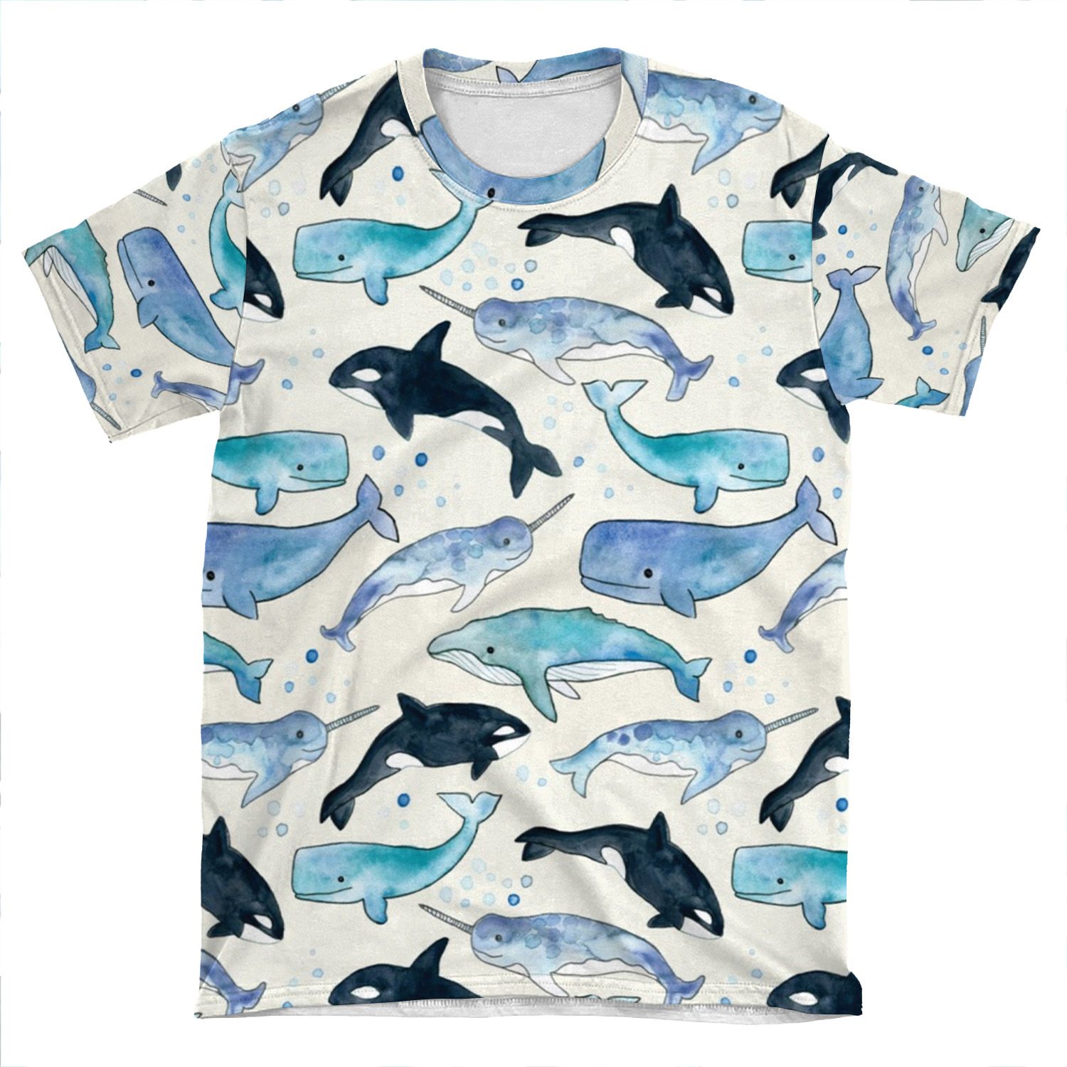 Whales, Orcas & Narwhals AOP T-shirt Tee