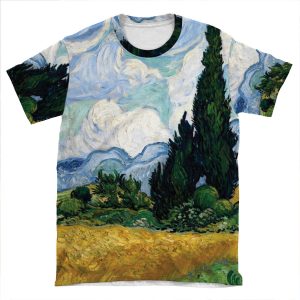 Wheat Field With Cypresses By Vincent Van Gogh AOP T-shirt Tee