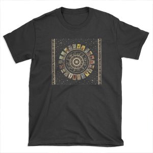 Wheel of the Zodiac, Astrology Chart & the Major Arcana Tarot T-shirt Tee