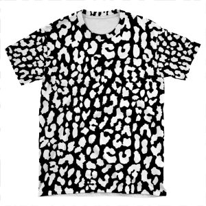 White Black Leopard AOP T-shirt Tee