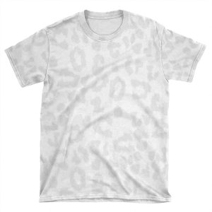 White Cheetah Print AOP T-shirt Tee