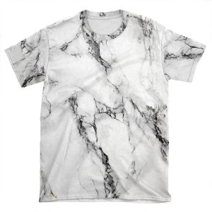 White Marble AOP T-shirt Tee