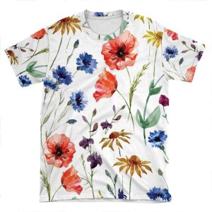 Wild Flower Watercolor AOP T-shirt Tee